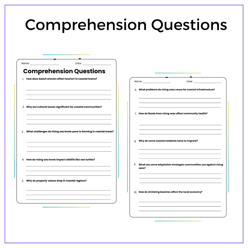 Rising Sea Levels Worksheet - Image 4
