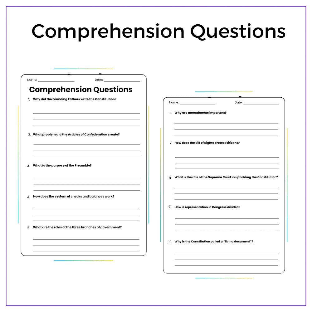 U.S. Constitution Worksheet - Image 5