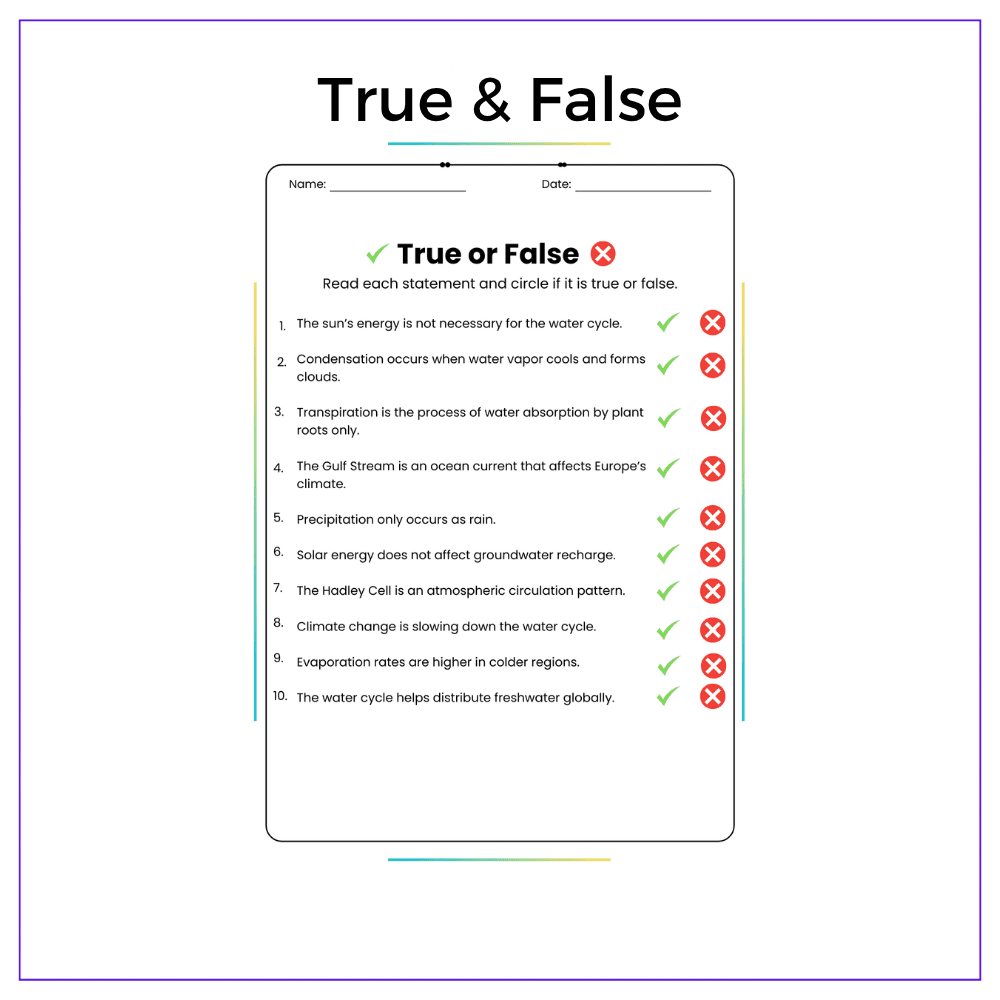 Sun in Water Cycle Worksheet - Image 6