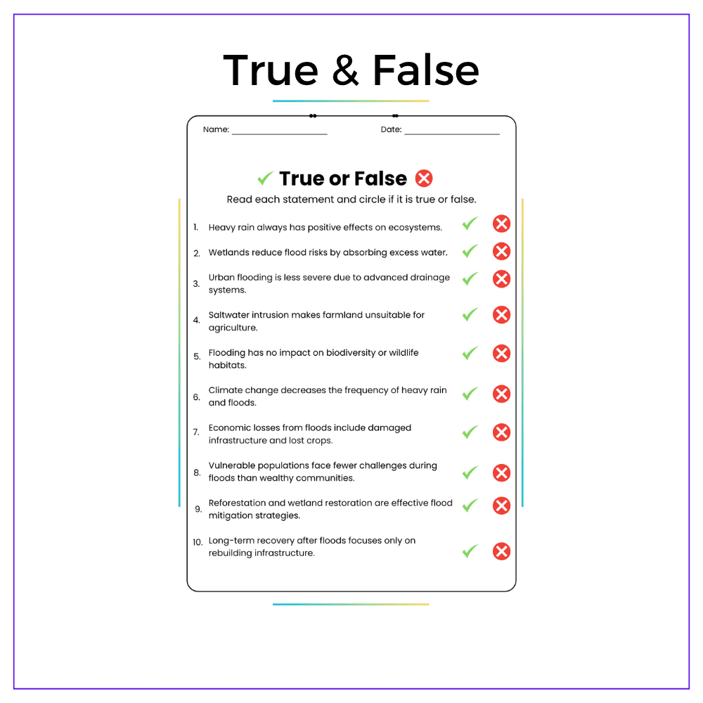Floods & Heavy Rain Worksheet - Image 6