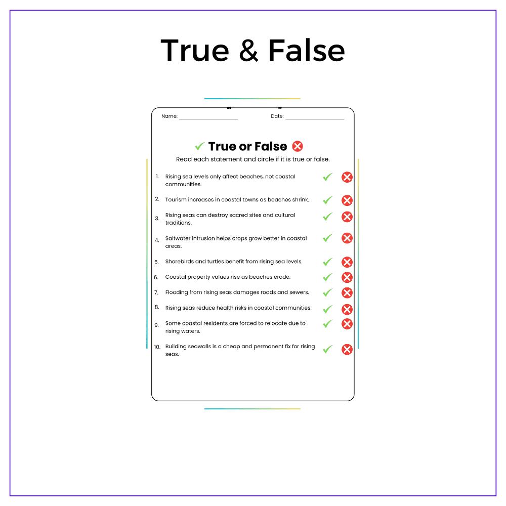 Rising Sea Levels Worksheet - Image 3