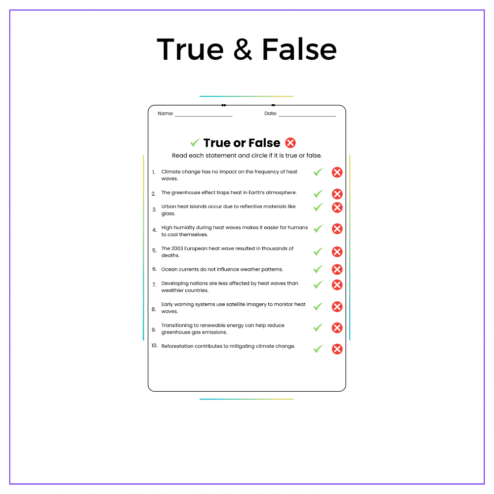 Climate Change & Heat Waves Worksheet - Image 6