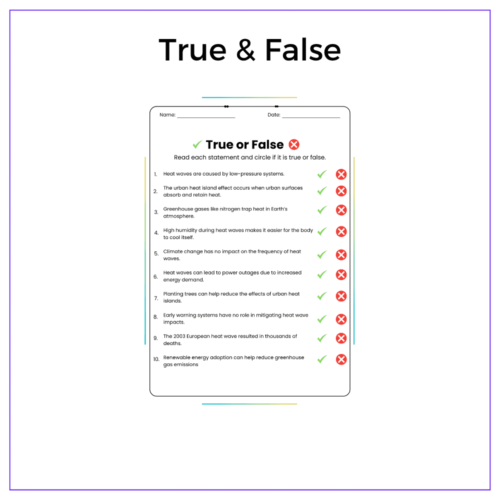 Heat Wave Science Worksheet - Image 7