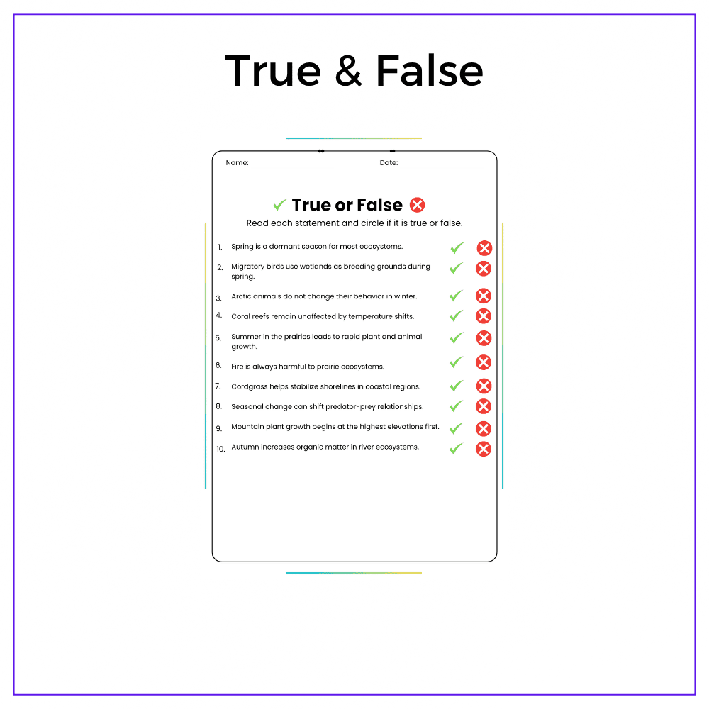 Seasonal Ecosystem Changes Worksheet - Image 7