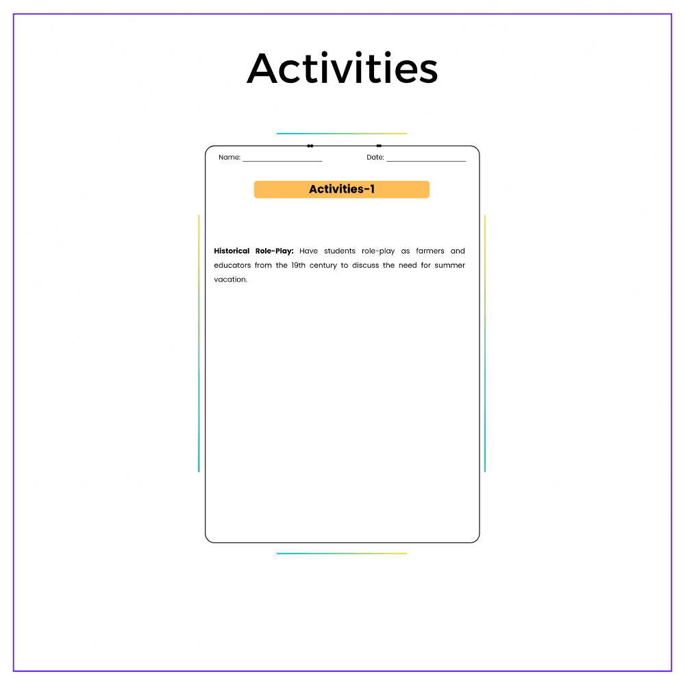 Summer Vacation History Worksheet - Image 2