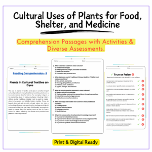 Cultural Uses of Plants Worksheet