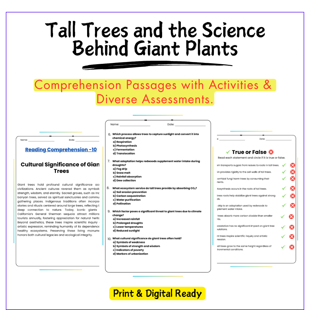Tall Trees Worksheet