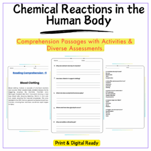 Chemical Reactions in Body Worksheet