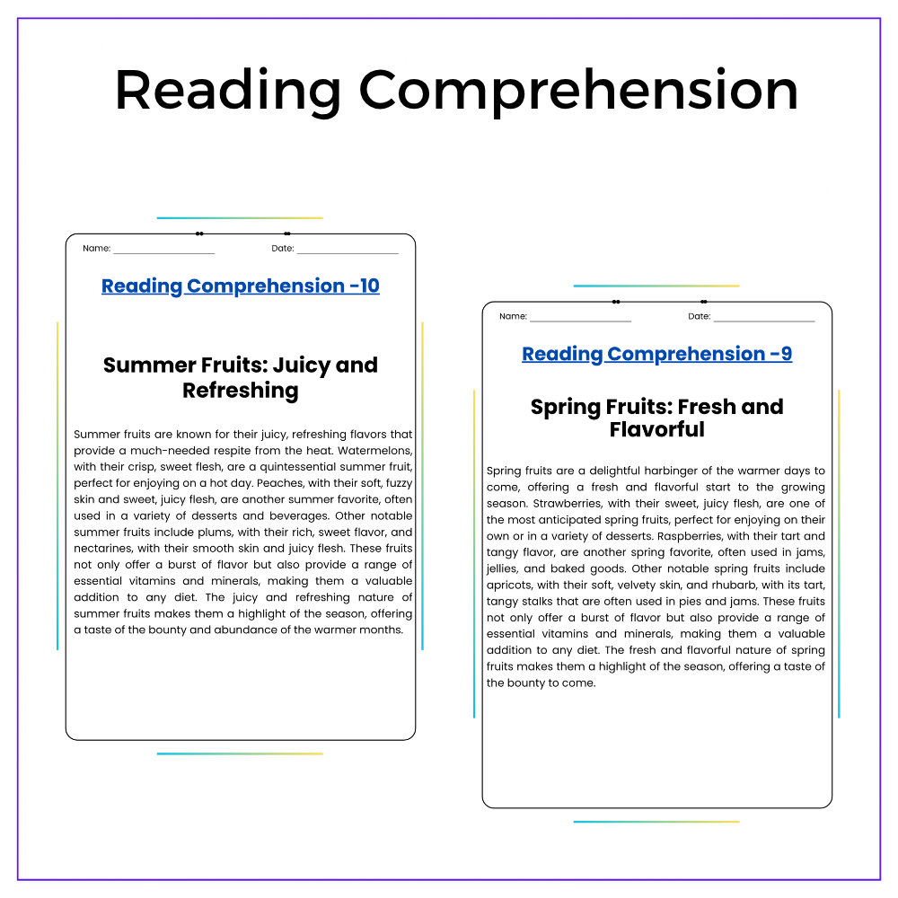 Seasonal Fruits & Flowers Worksheet - Image 2
