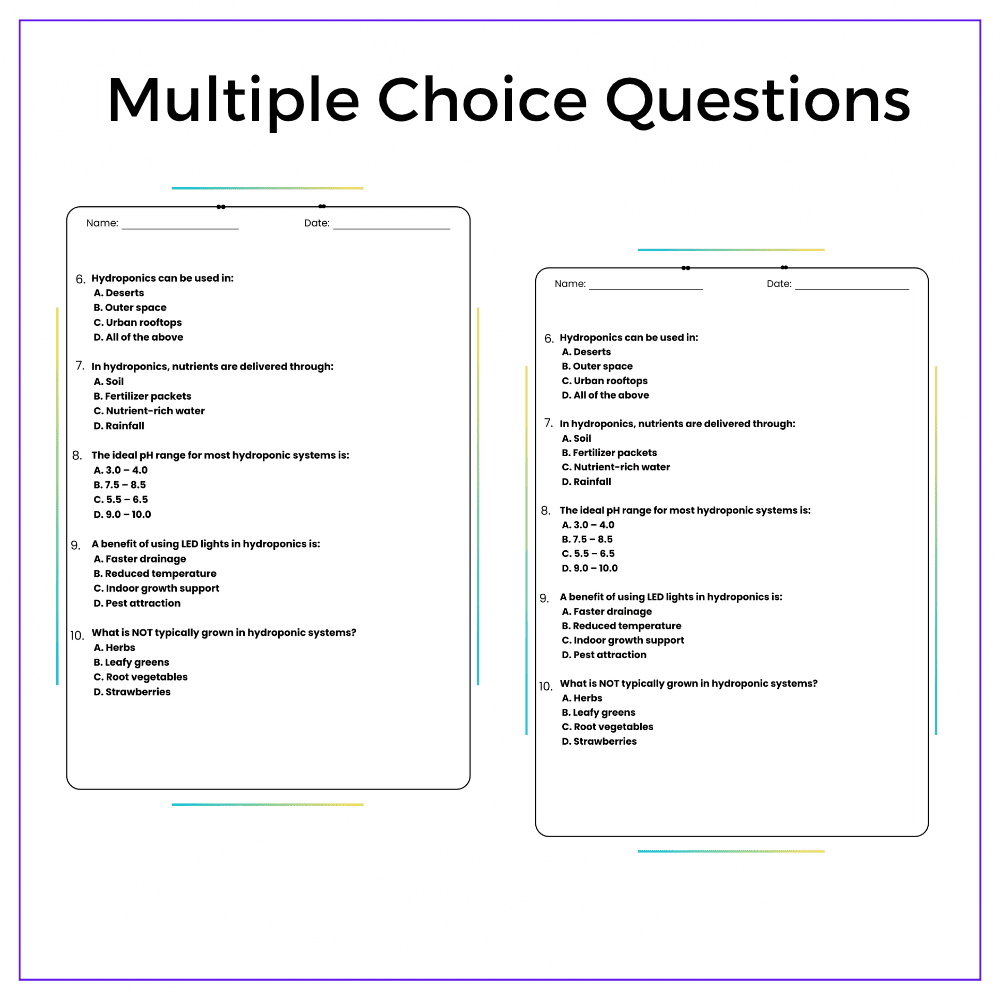 Hydroponics Worksheet - Image 3