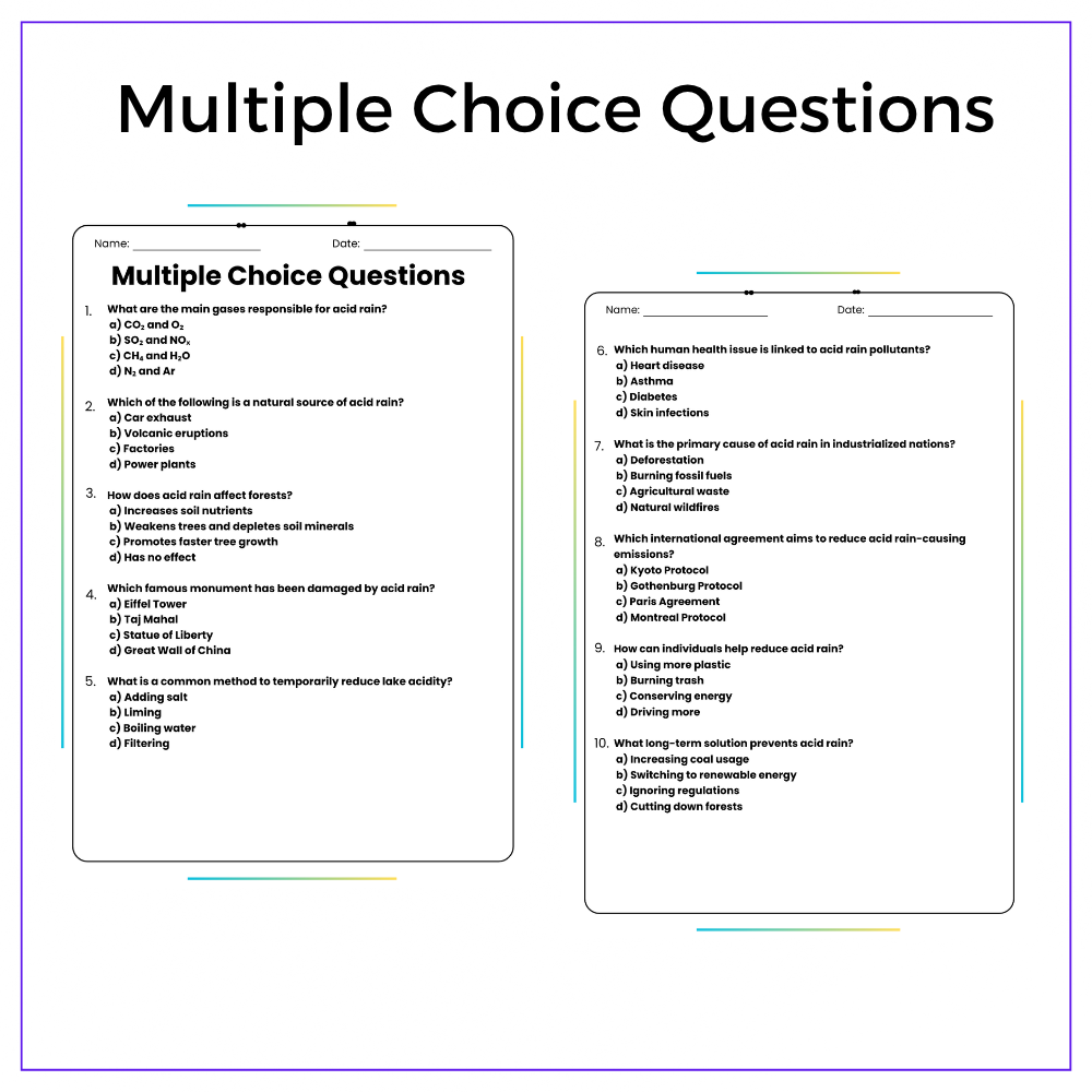 Acid Rain Worksheet - Image 5