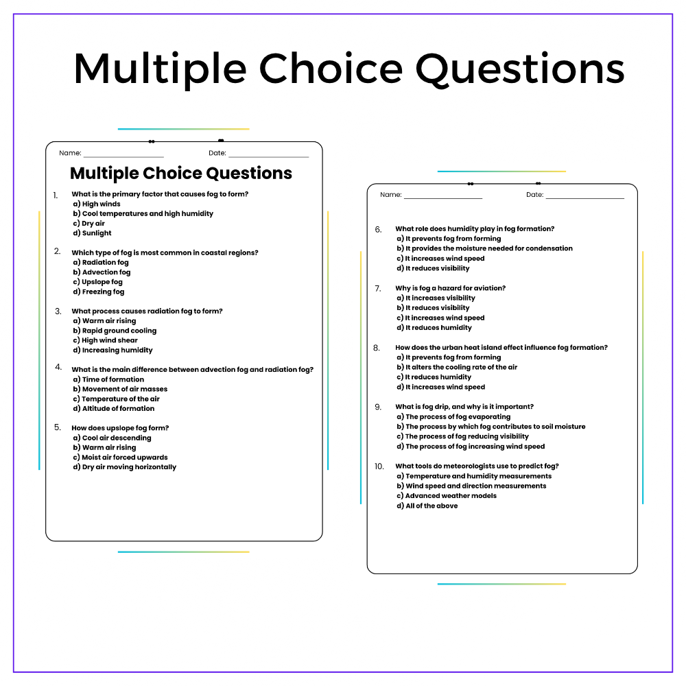 Fog Formation Worksheet - Image 3