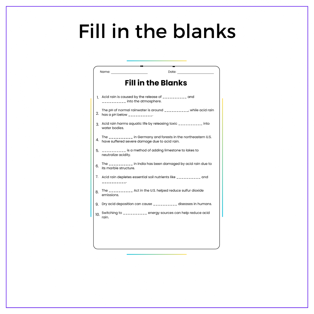 Acid Rain Worksheet - Image 4