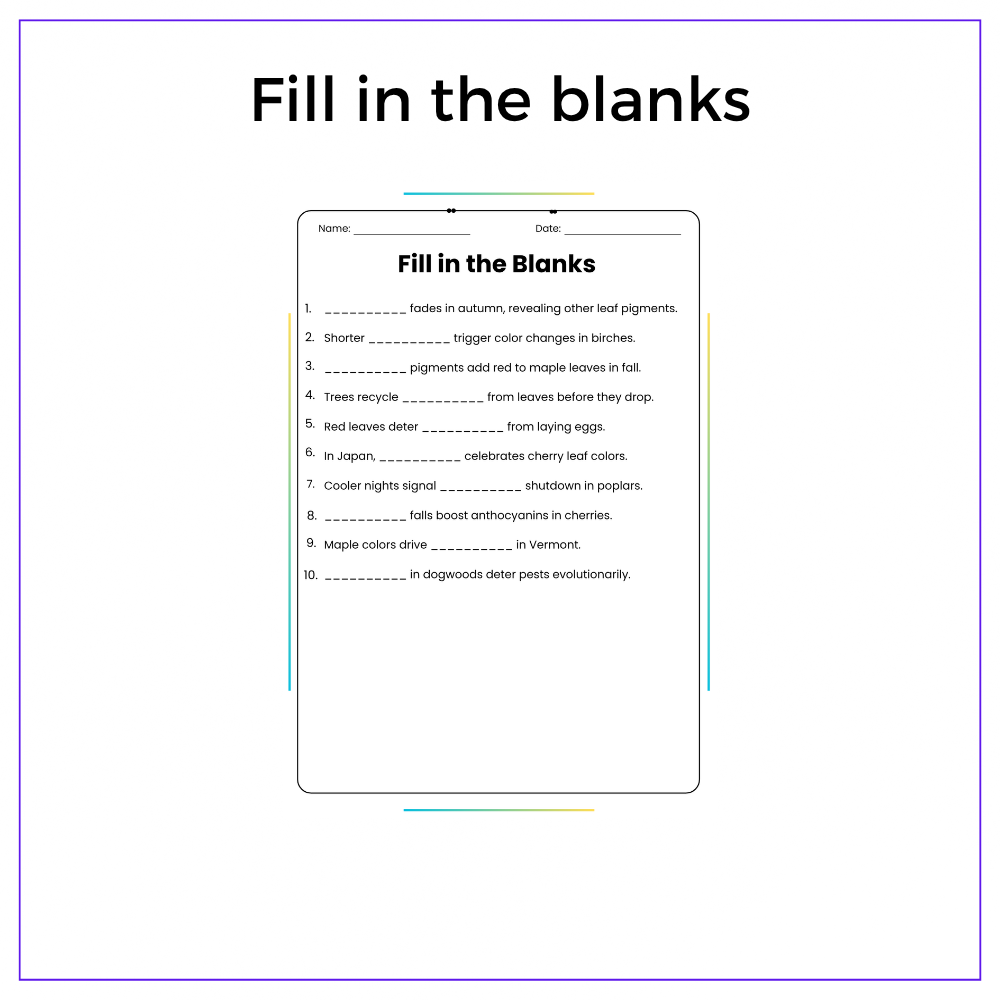 Leaf Color Change Worksheet - Image 4