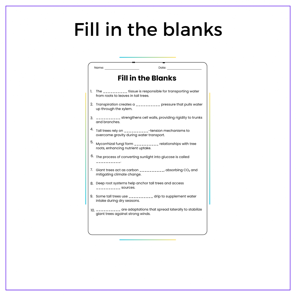 Tall Trees Worksheet - Image 5