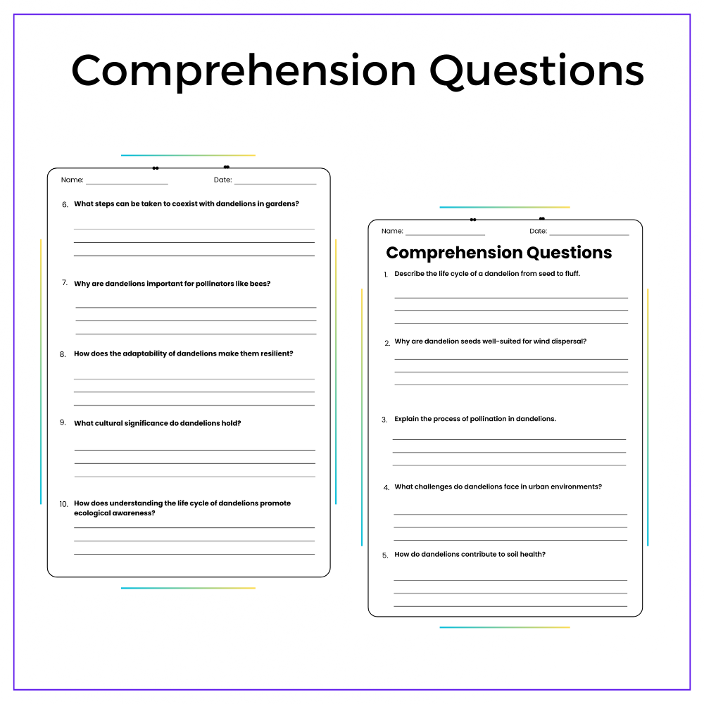 Dandelion Life Cycle Worksheet - Image 5