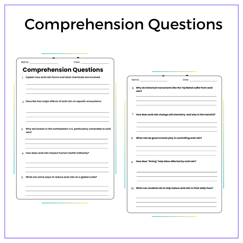 Acid Rain Worksheet - Image 3