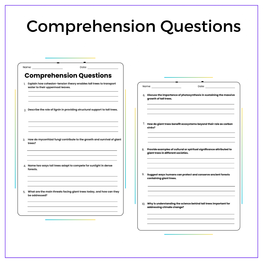 Tall Trees Worksheet - Image 4