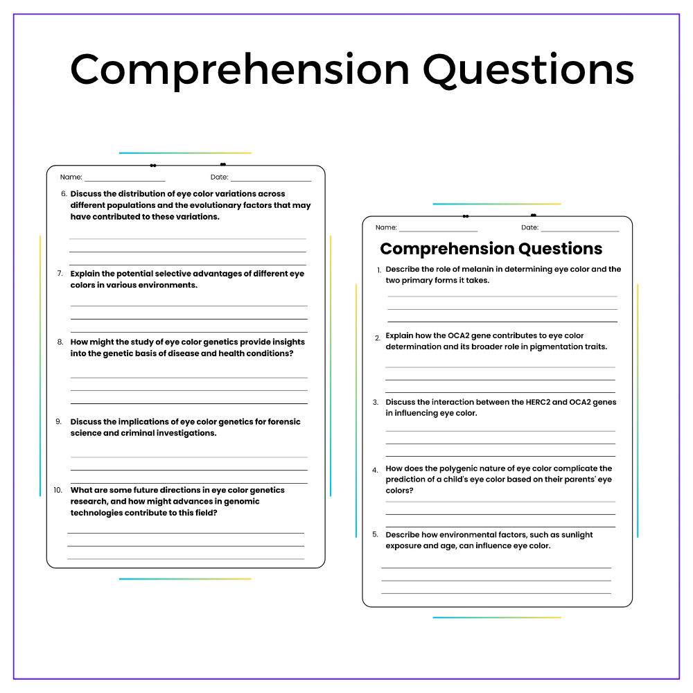 Eye Color Genetics Worksheet - Image 4