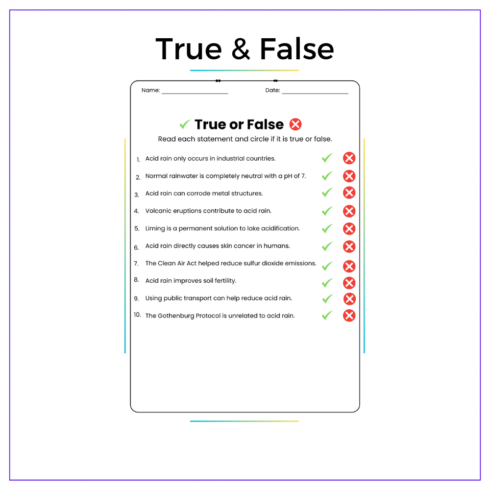 Acid Rain Worksheet - Image 2