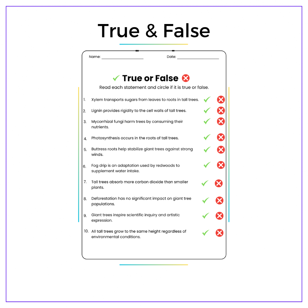 Tall Trees Worksheet - Image 3
