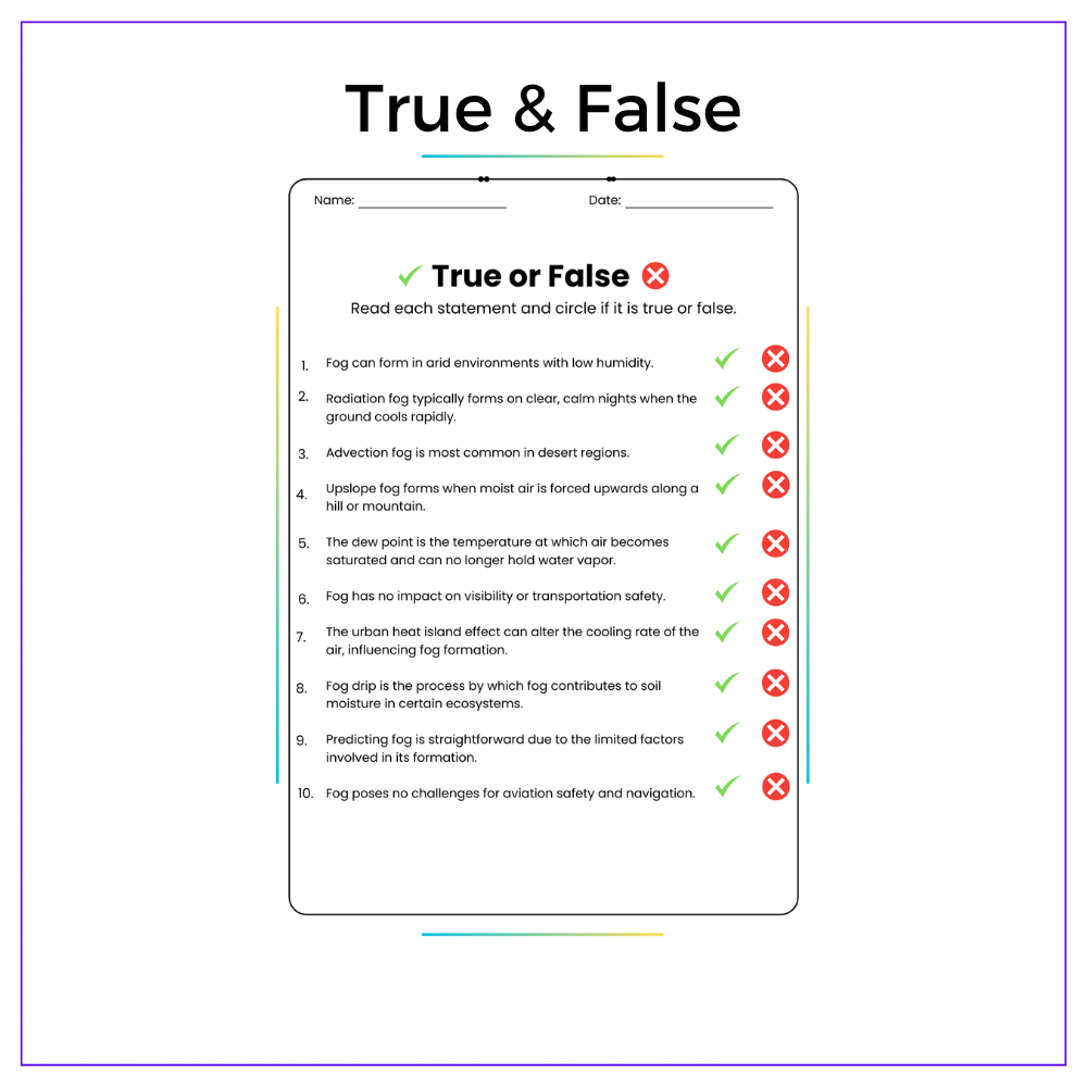 Fog Formation Worksheet - Image 6
