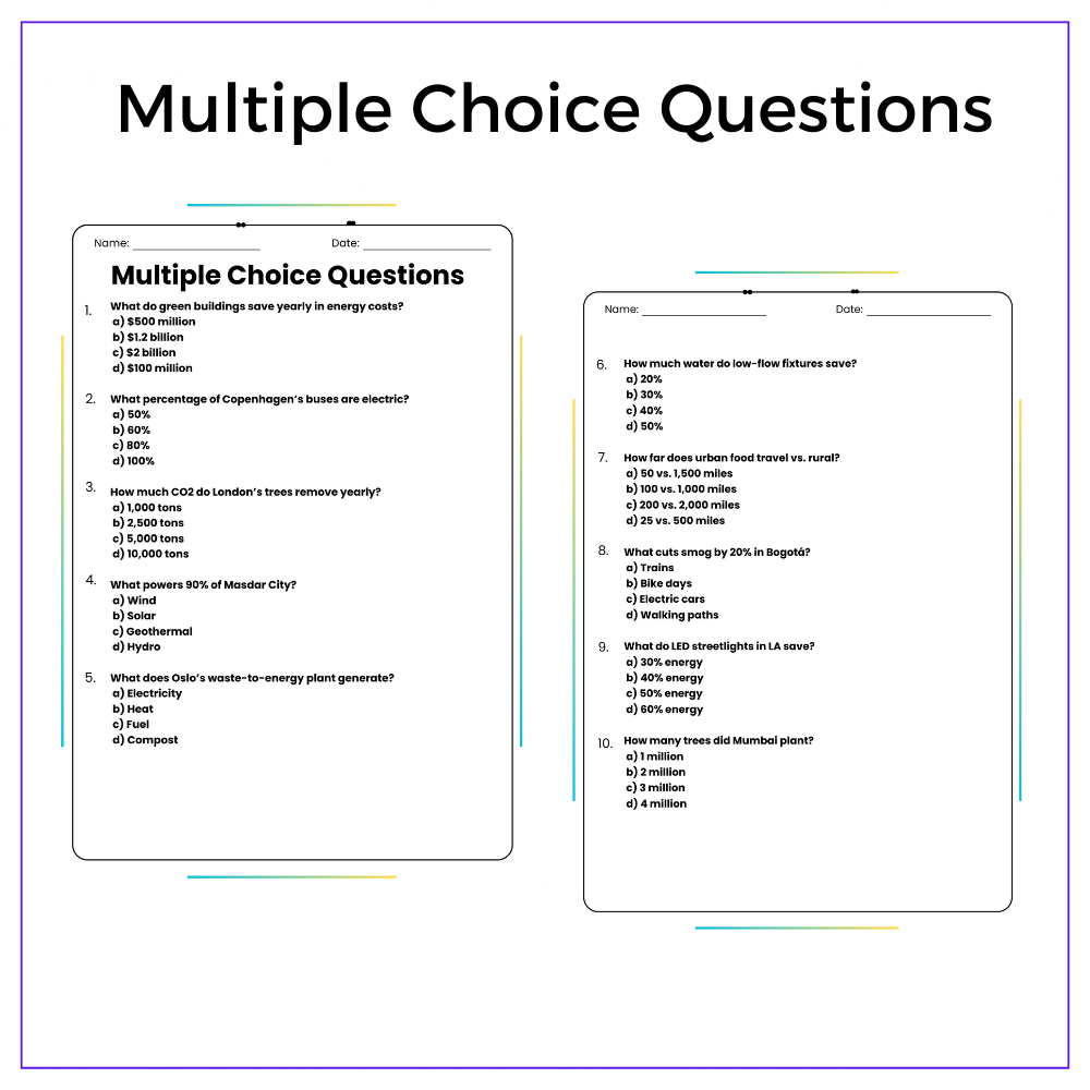 Sustainable Cities Worksheet - Image 3
