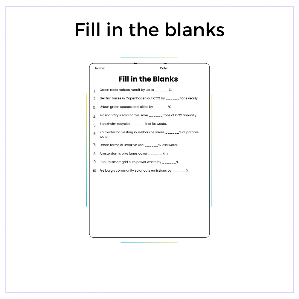 Sustainable Cities Worksheet - Image 4