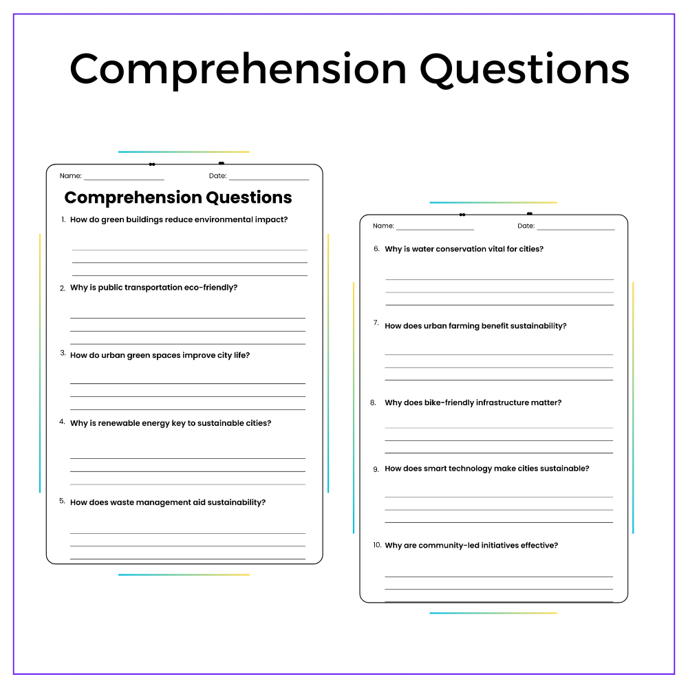 Sustainable Cities Worksheet - Image 5