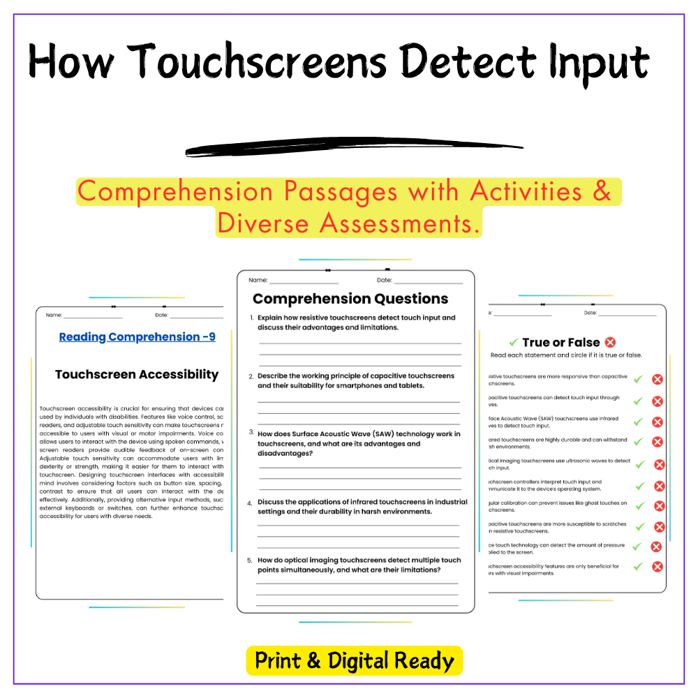 Touchscreen Science Worksheet