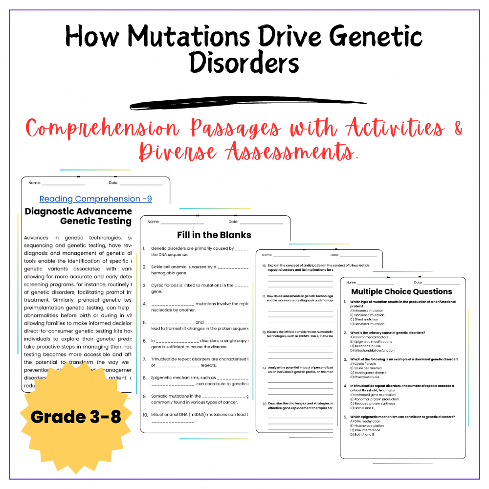 Genetic Disorders Worksheet