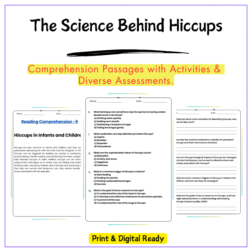 Hiccups Science Worksheet