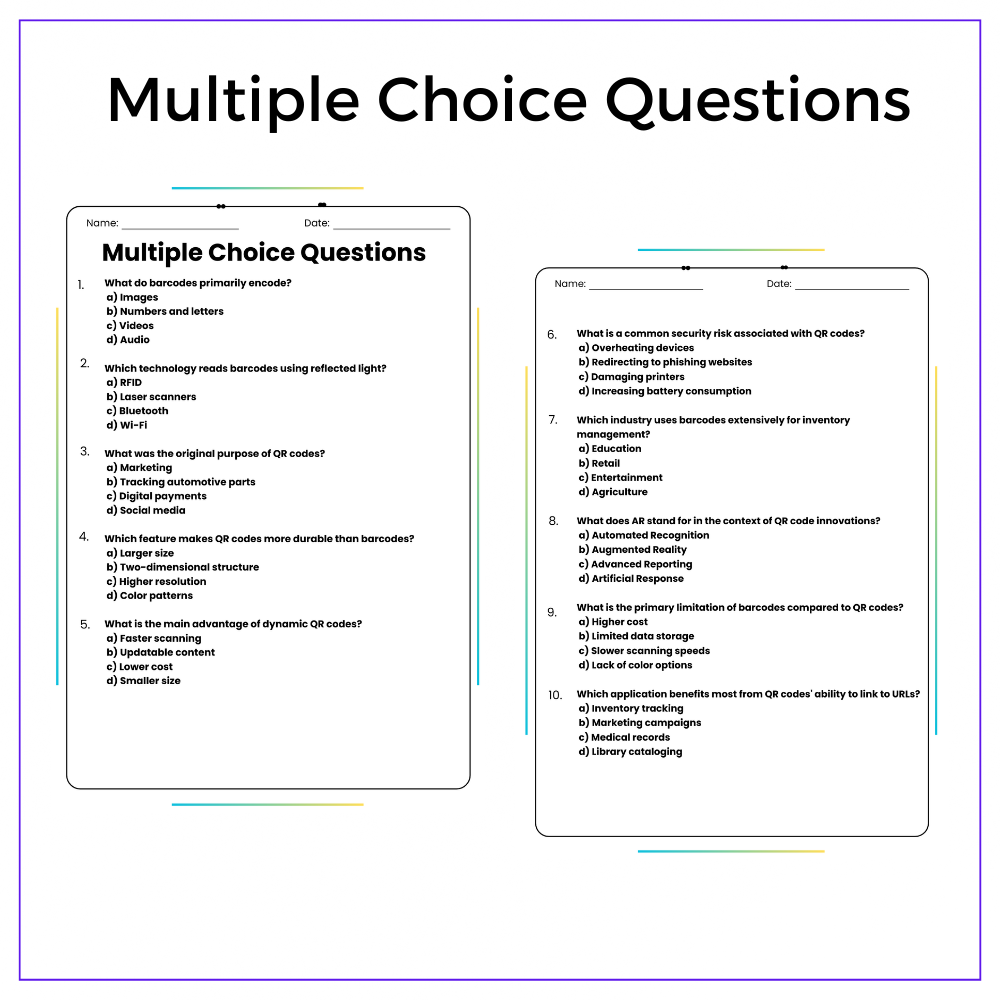 QR Codes & Barcodes Worksheet - Image 3