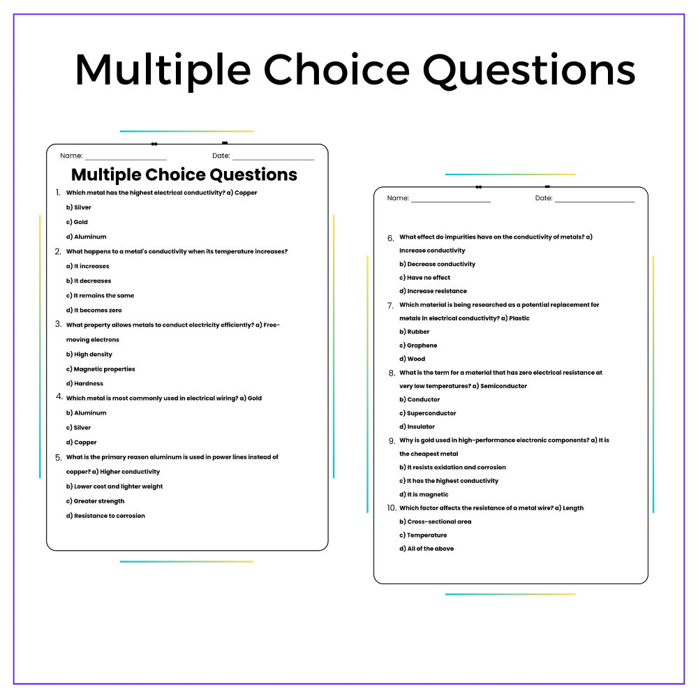 Metal Conductivity Worksheet - Image 3