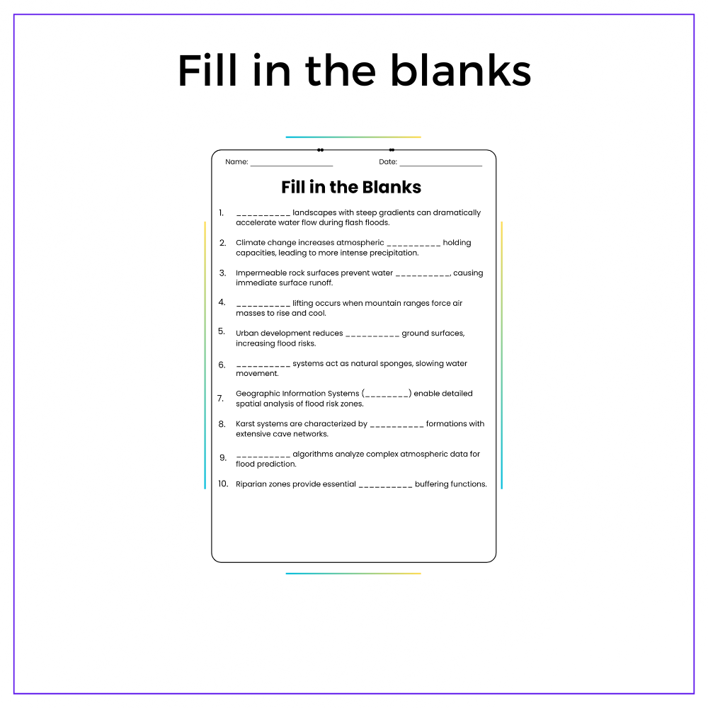 Flash Flood Causes Worksheet - Image 4