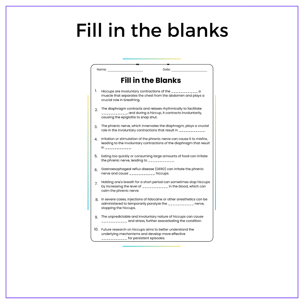 Hiccups Science Worksheet - Image 5