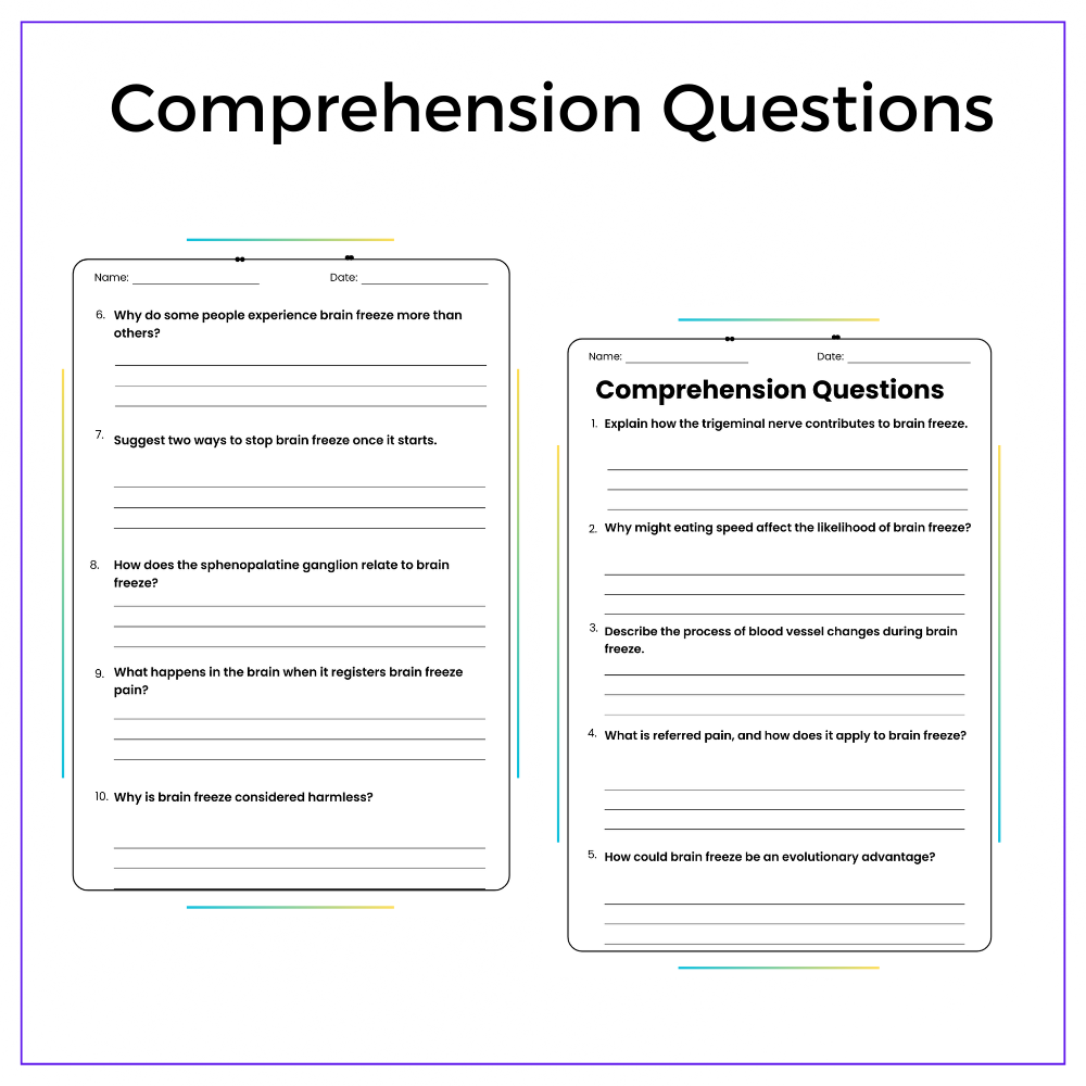 Brain Freeze Worksheet - Image 5
