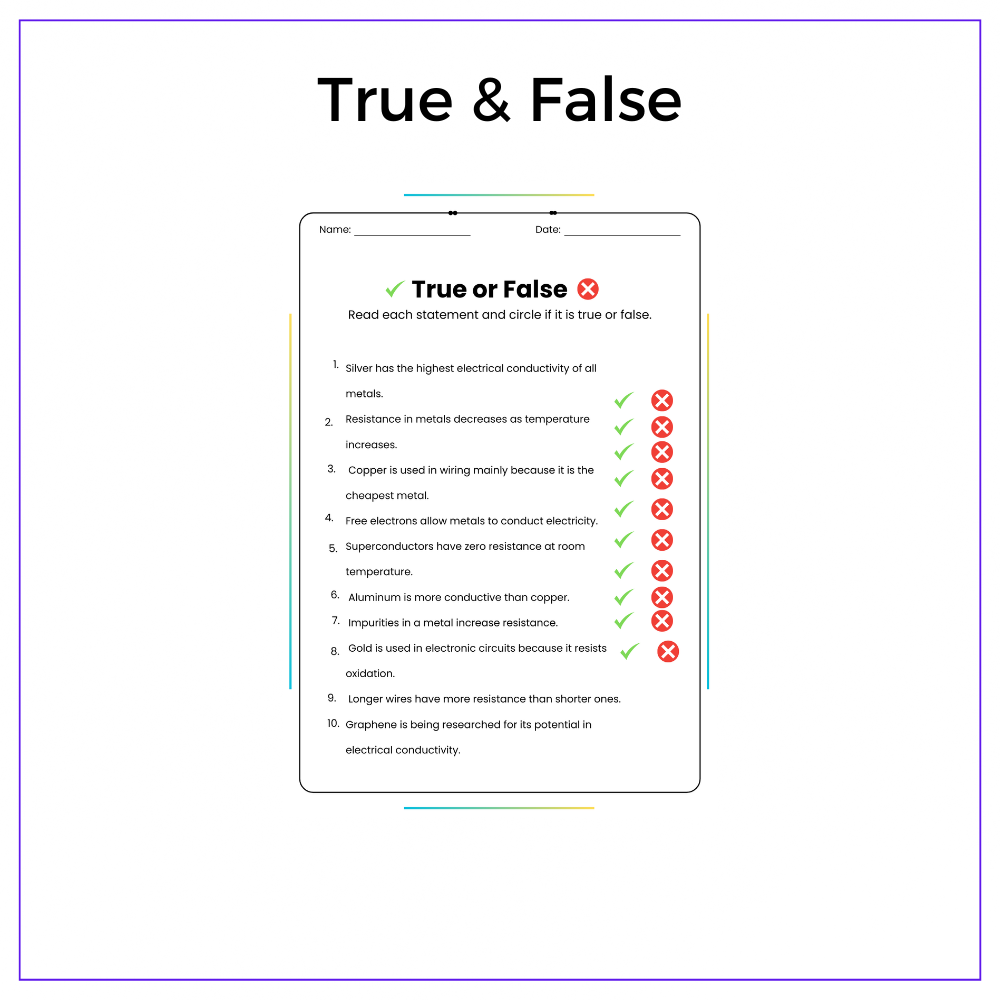 Metal Conductivity Worksheet - Image 6