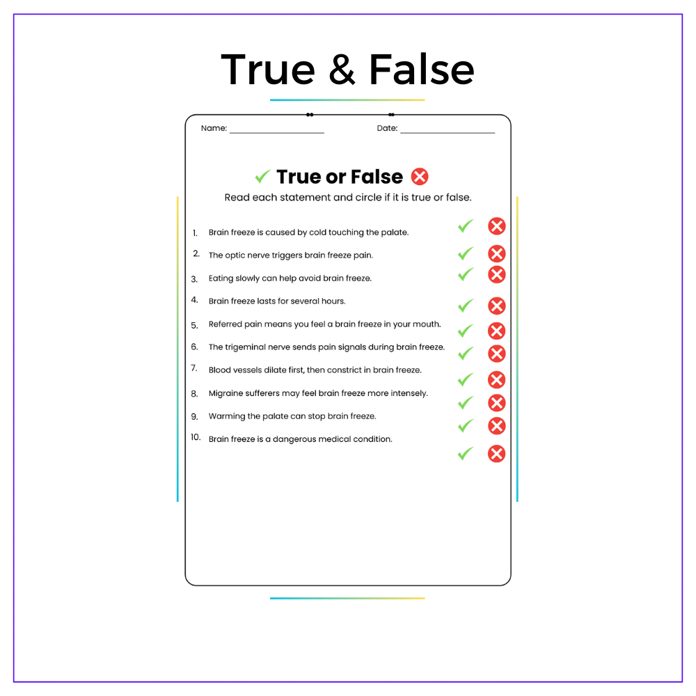 Brain Freeze Worksheet - Image 6